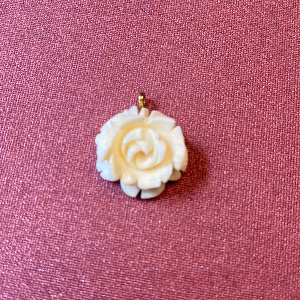 1950’s hand carved bone white rose